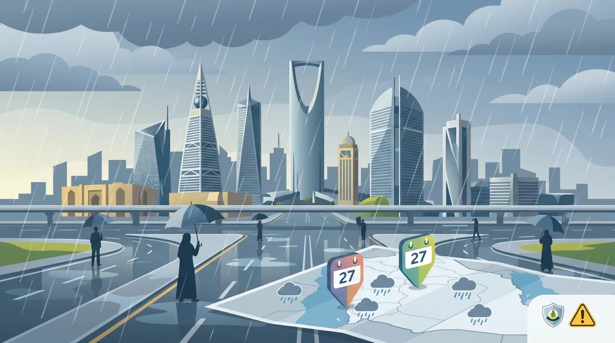 عاجل: الوطني للارصاد ينبه سكان الرياض من حالة مطرية تستمر لثلاثة أيام متتالية تتراوح بين المتوسطة والغزيرة