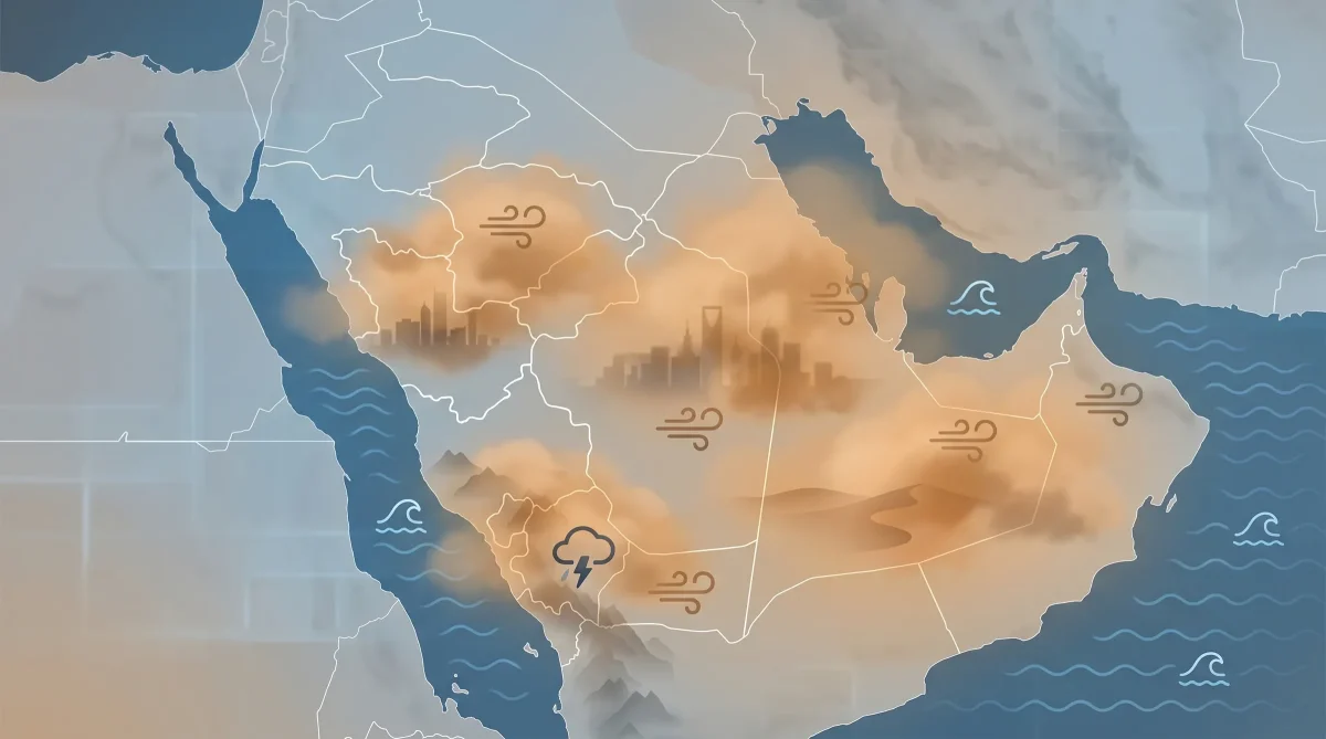 الوطني للأرصاد يحذر سكان الرياض والشرقية من حالة طقس تستوجب الحذر من صباح الجمعة