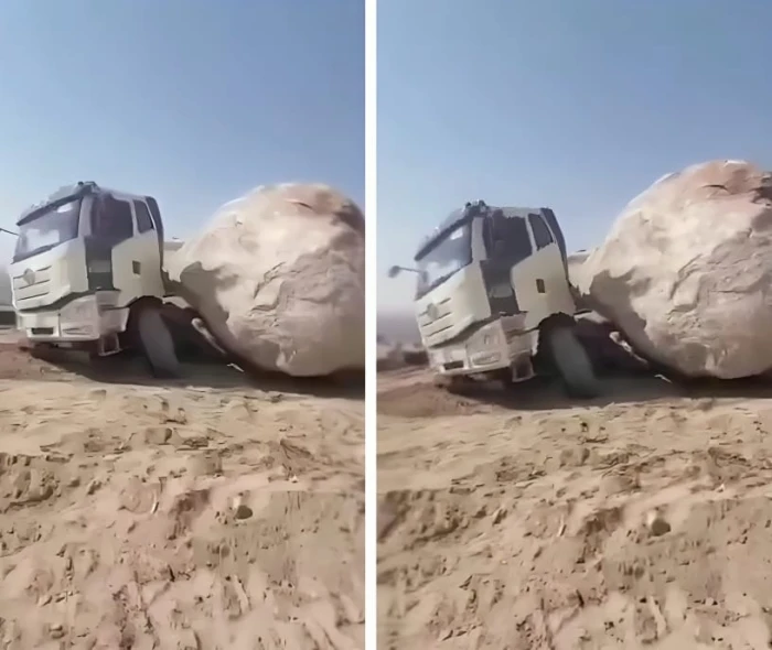 فيديو جديد لصخرة مكة التي سقطت فوق قلاب والكشف عن مصير سائق القلاب 