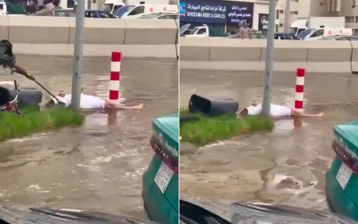 الفيديو الكامل لحظة صعقة كهربائية أنهت حياة مواطن في جدة أثناء سقوط الأمطار 