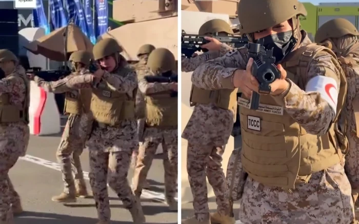 شاهد جميلات الجيش السعودي في معركة حقيقية وبراعة تتفوق على الرجال 