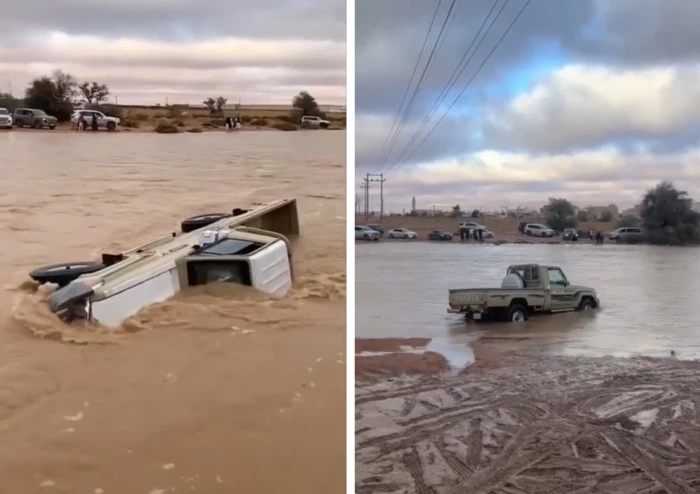 فيديو لنهاية غير متوقعة لراعي جيب شاص تحدى سيل غيلان 